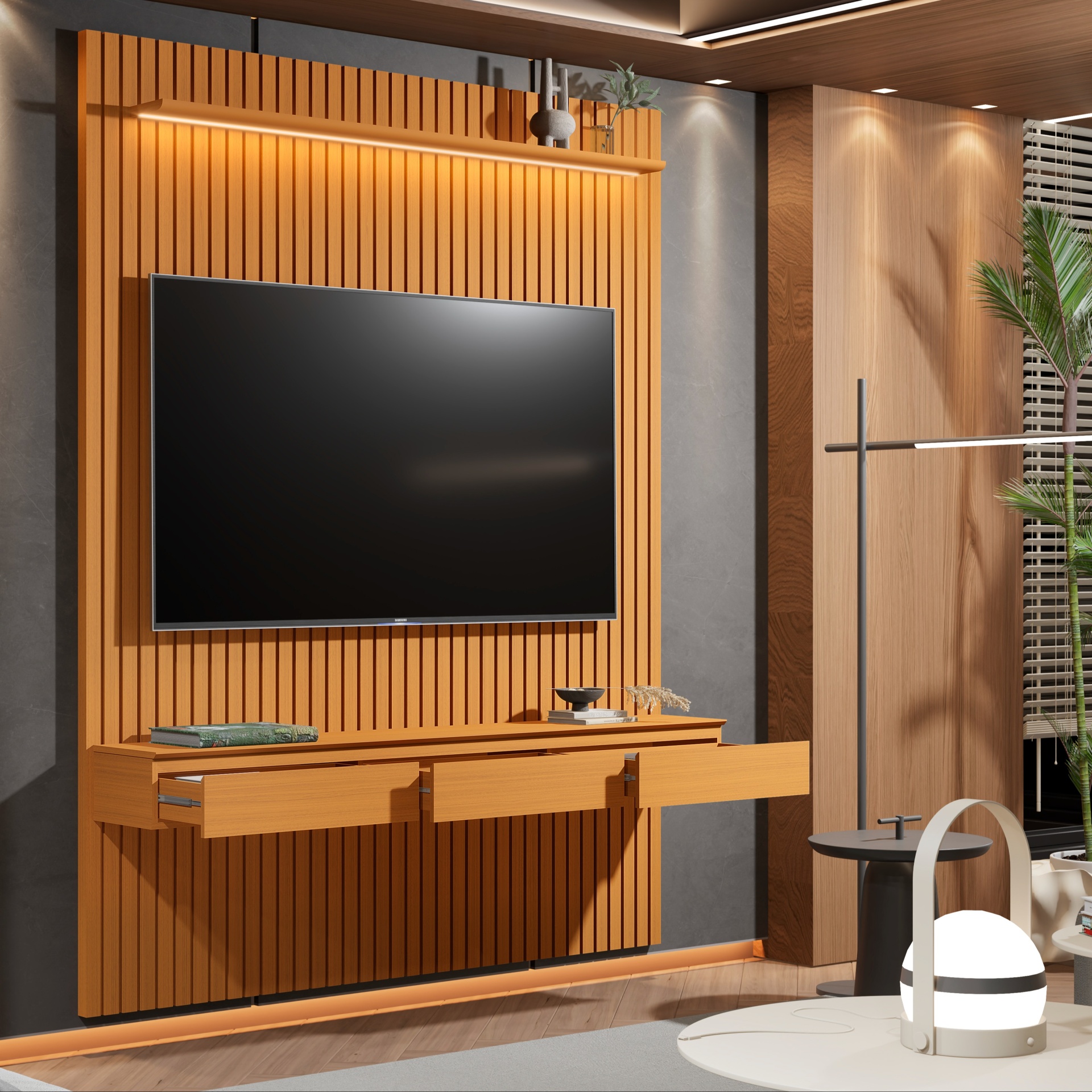 Galeria Home Suspenso Colorado 1.84 com LED - Cedro