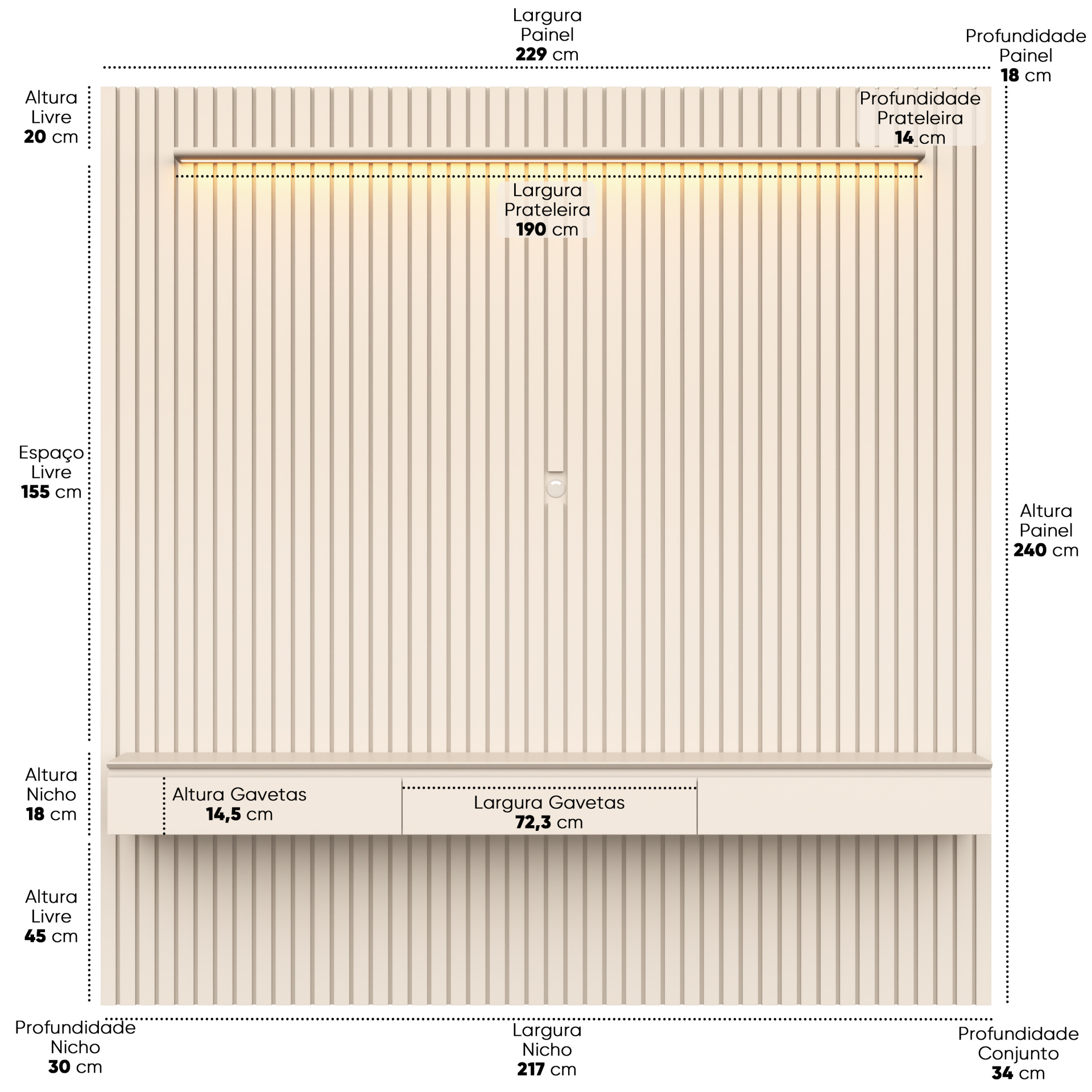 Galeria Home Suspenso Colorado 2.29 com LED - Off White